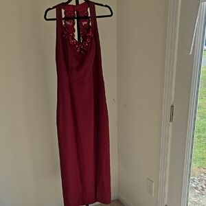 Vintage L.A. GLOW Elegant Burgundy Sleeveless Dress Size:11/12 Fits Like A Small